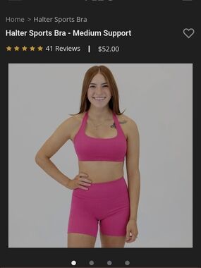 Fleo Hot Pink Halter Sports Bra and Matching High-Waist Shorts